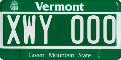 VT license plate XWY000
