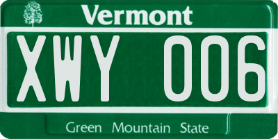 VT license plate XWY006
