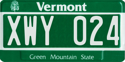 VT license plate XWY024