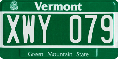 VT license plate XWY079