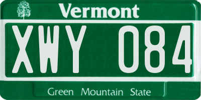 VT license plate XWY084