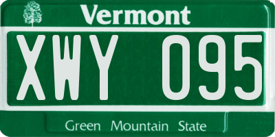 VT license plate XWY095