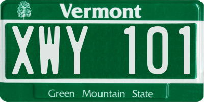 VT license plate XWY101