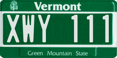 VT license plate XWY111