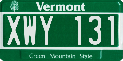 VT license plate XWY131