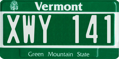 VT license plate XWY141
