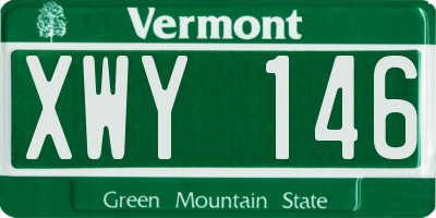 VT license plate XWY146