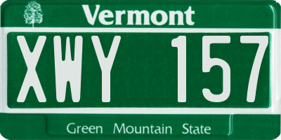 VT license plate XWY157