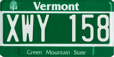 VT license plate XWY158