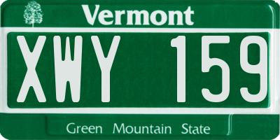 VT license plate XWY159