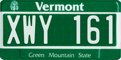 VT license plate XWY161