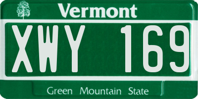 VT license plate XWY169