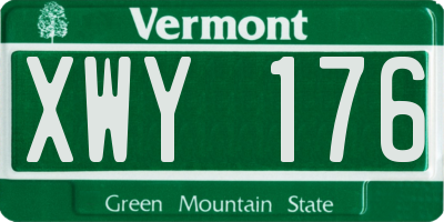 VT license plate XWY176
