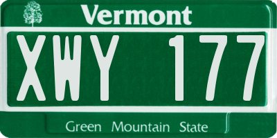 VT license plate XWY177
