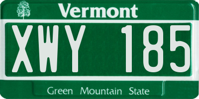 VT license plate XWY185