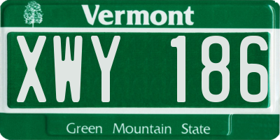 VT license plate XWY186