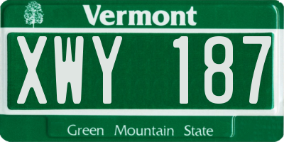 VT license plate XWY187