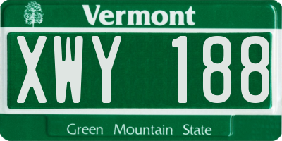 VT license plate XWY188