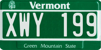 VT license plate XWY199