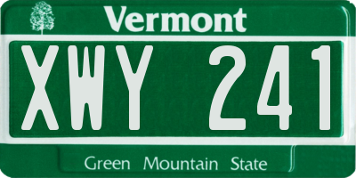 VT license plate XWY241