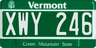 VT license plate XWY246