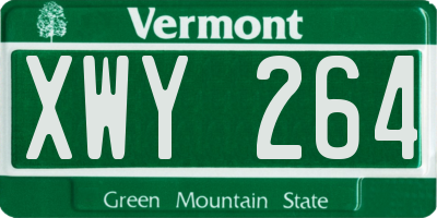 VT license plate XWY264