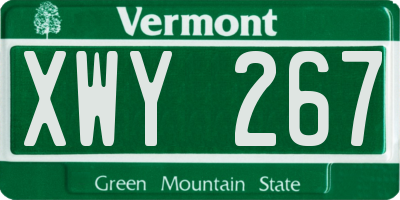 VT license plate XWY267