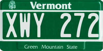 VT license plate XWY272