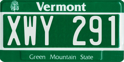 VT license plate XWY291