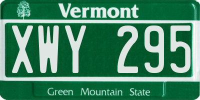 VT license plate XWY295