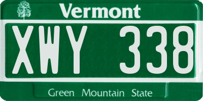 VT license plate XWY338