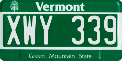 VT license plate XWY339