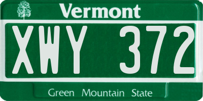 VT license plate XWY372