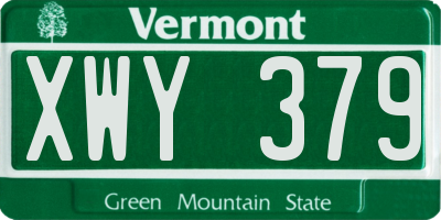 VT license plate XWY379