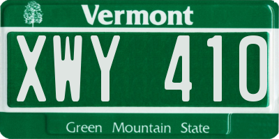 VT license plate XWY410
