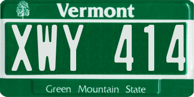 VT license plate XWY414