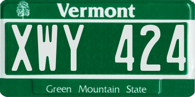 VT license plate XWY424