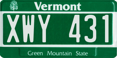 VT license plate XWY431