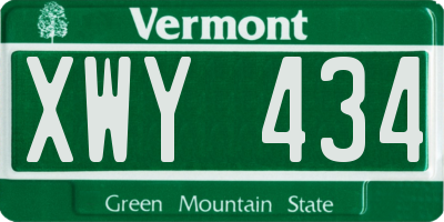 VT license plate XWY434