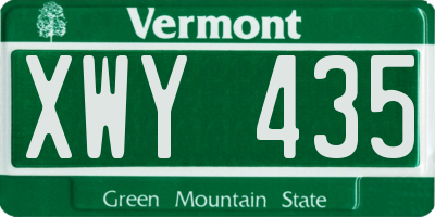 VT license plate XWY435