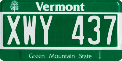 VT license plate XWY437