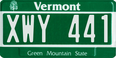 VT license plate XWY441