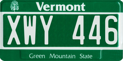 VT license plate XWY446