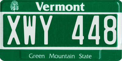 VT license plate XWY448