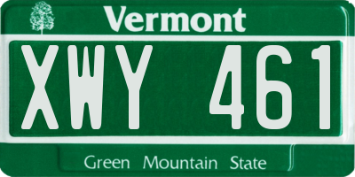 VT license plate XWY461