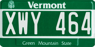 VT license plate XWY464