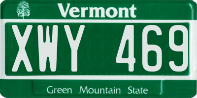 VT license plate XWY469