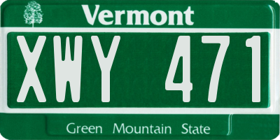 VT license plate XWY471