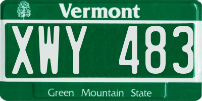 VT license plate XWY483