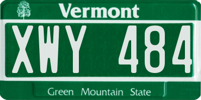 VT license plate XWY484
